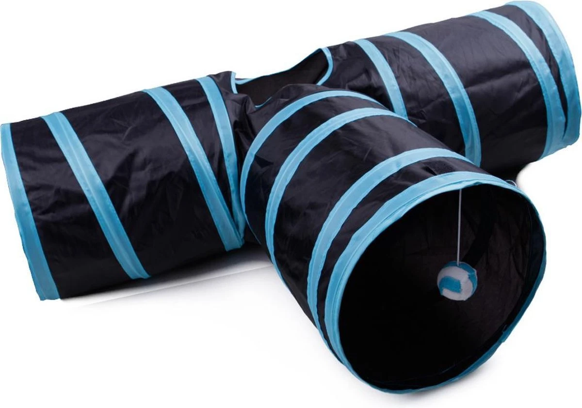 Merkloos Kattentunnel - Opvouwbaar - 3 Gangen - Voor Binnen En Buiten 3 Merkloos Kattentunnel - Opvouwbaar - 3 Gangen - Voor Binnen En Buiten