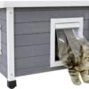 Merkloos Rexa® Kattenhuisje Van Dennenhout Wit/grijs 57x45x43cm | Kattenmand Voor Buiten Of In Huis | Beschermt Kat Tegen Kou En Geeft Veilig Gevoel | Makkelijke Ingang | Hoogwaardig Hout | Kattenbak | Katten Huis -Kattenproducten 1200x842 4