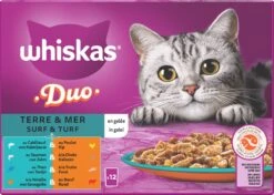 Whiskas 1+ Natvoer - Duo Surf & Turf - Selectie In Gelei - Maaltijdzakjes 48 X 85 G 8 Whiskas 1+ Natvoer - Duo Surf & Turf - Selectie In Gelei - Maaltijdzakjes 48 X 85 G -Kattenproducten 1200x853