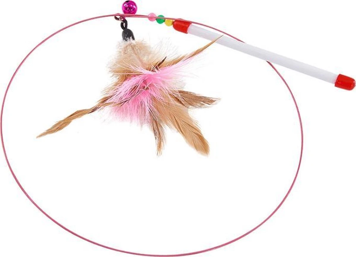 Kattenhengel - Speelgoedhengel - Hengel Met Veer - Belletje - Dieren Speelgoed - Kattenspeelgoed 4 Kattenhengel - Speelgoedhengel - Hengel Met Veer - Belletje - Dieren Speelgoed - Kattenspeelgoed - Afbeelding 2