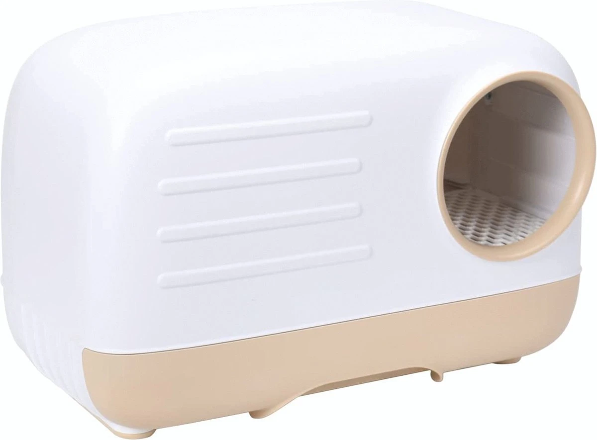 Merkloos PETLUX® XL Kattenbak Retro Design Met Lade, Schep En Opbergruimte - Grote Kattenbak - Kaki 2 Merkloos PETLUX® XL Kattenbak Retro Design Met Lade, Schep En Opbergruimte - Grote Kattenbak - Kaki