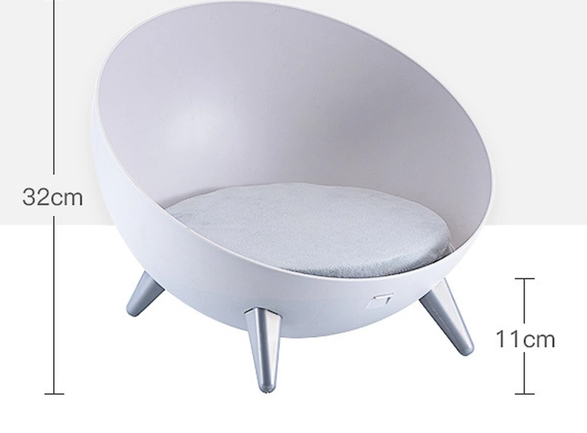 Cats&Co Hemisferische Designer Kattenstoel Kunststof Wit 4 Cats&Co Hemisferische Designer Kattenstoel Kunststof Wit - Afbeelding 2