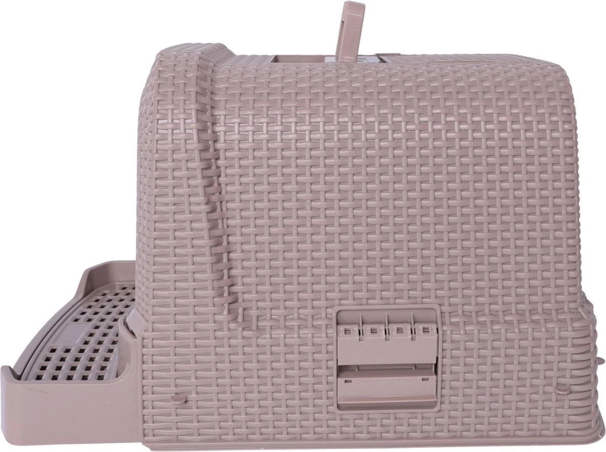 Adori Kattentoiltet Rattan Taupe - Kattenbakken - 69x42x41 Cm 5 Adori Kattentoiltet Rattan Taupe - Kattenbakken - 69x42x41 Cm - Afbeelding 3