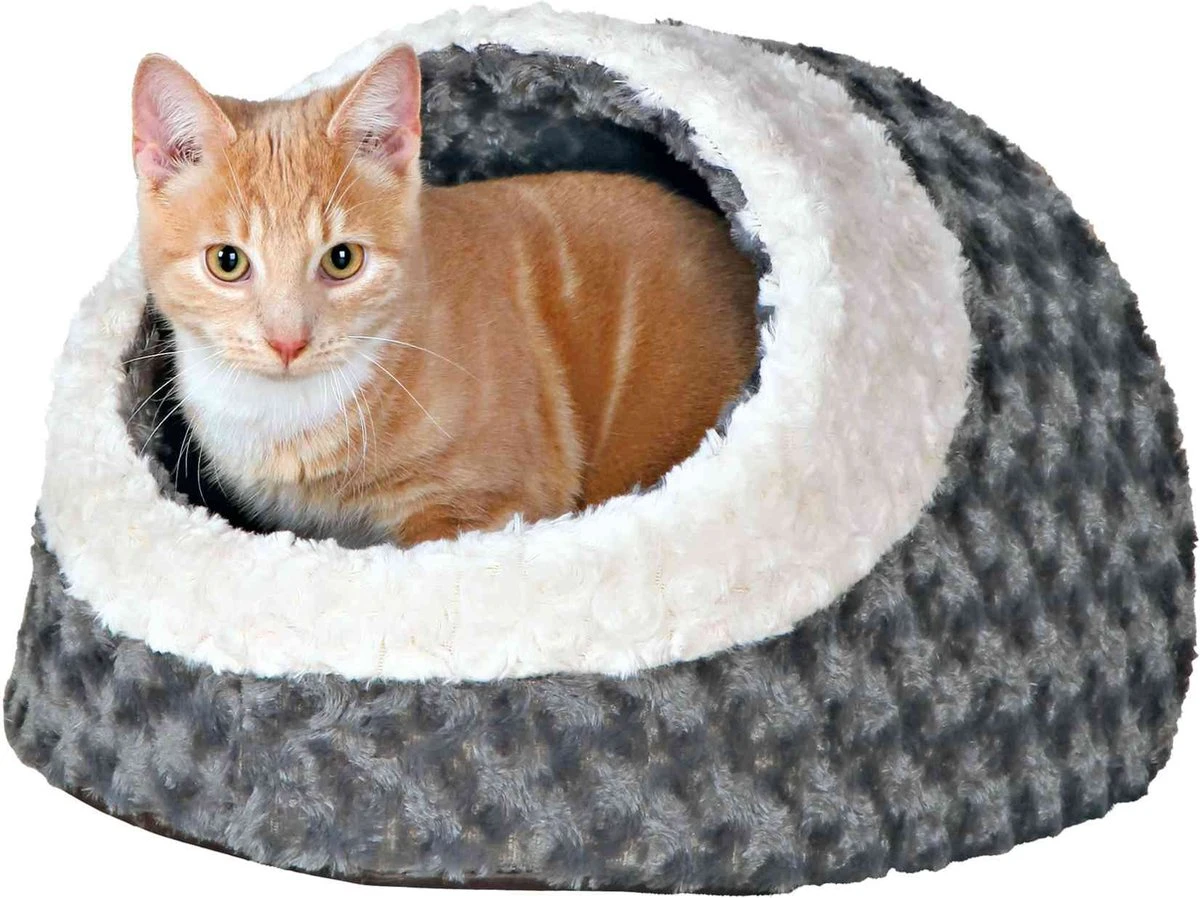 Trixie Kattenmand Iglo Kaline Grijs / Creme - 41X35X26 CM 3 Trixie Kattenmand Iglo Kaline Grijs / Creme - 41X35X26 CM