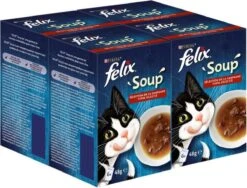 Felix Soup Vlees Selectie - Katten Natvoer - 24 X 48g -Kattenproducten 1200x911