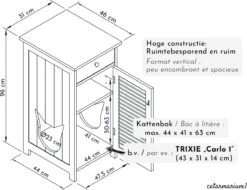 WONDERMAKE® Grote Kattenkast Houten Voor Kattenbak Kattentoilet, XL-kattenbak Dressoir Kastje Met Schuiflade, Designer Kattenhuis Met Kattenhol Kattenbakkast, Kasten Kast Voor Katten Binnen Hoog, 51 X 46 X 96 Cm, Wit 16 WONDERMAKE® Grote Kattenkast Houten Voor Kattenbak Kattentoilet, XL-kattenbak Dressoir Kastje Met Schuiflade, Designer Kattenhuis Met Kattenhol Kattenbakkast, Kasten Kast Voor Katten Binnen Hoog, 51 X 46 X 96 Cm, Wit -Kattenproducten 1200x923 3