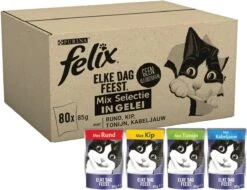 Felix Elke Dag Feest Mix Selectie In Gelei - Katten Natvoer - 80 X 85g 20 Felix Elke Dag Feest Mix Selectie In Gelei - Katten Natvoer - 80 X 85g -Kattenproducten 1200x925