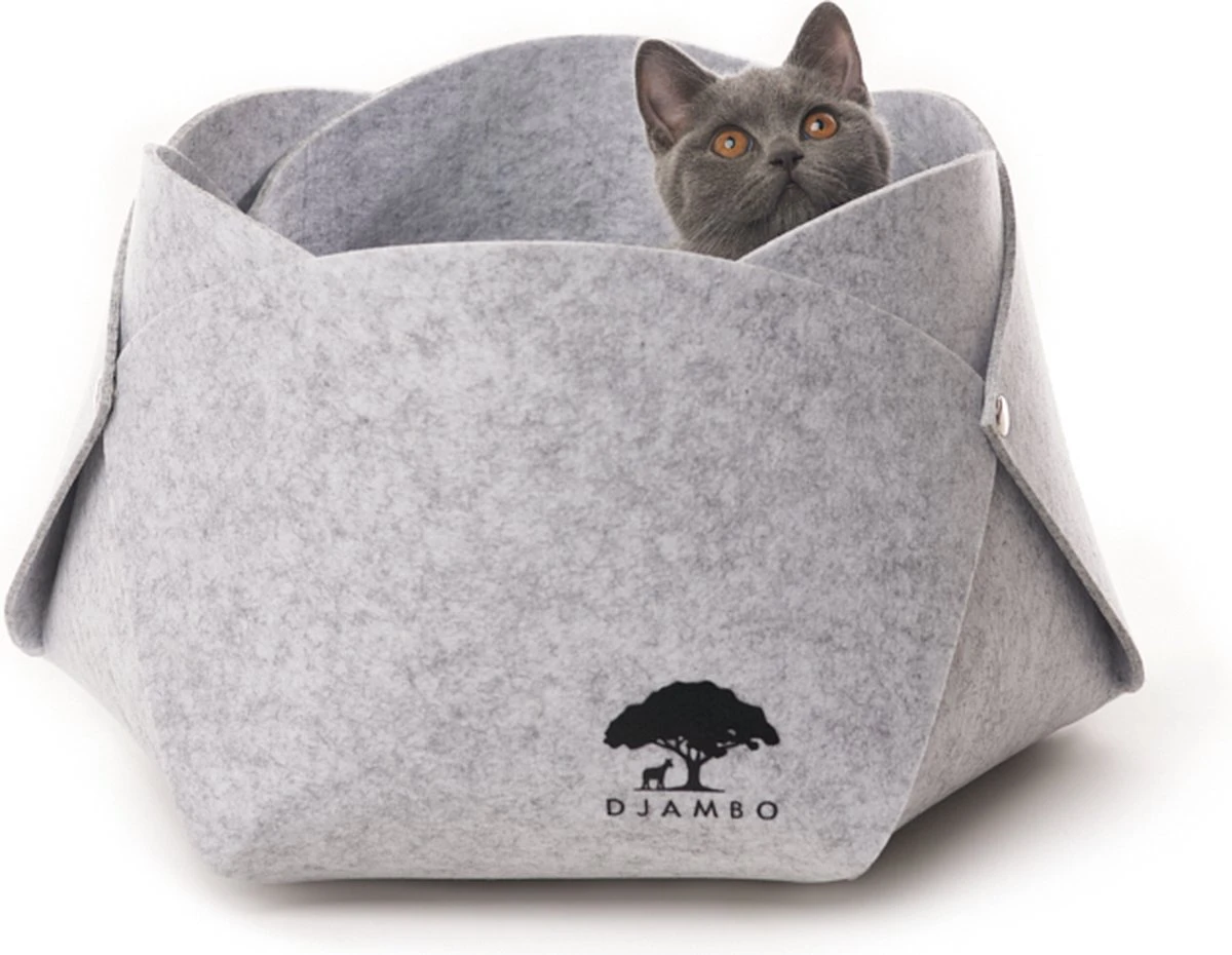 Djambo Grijs Kattenmand Vilt Met 1 Zacht Kussen - Elegant En Praktisch Kattenbed - Comfortabel En Origineel Design 3 Djambo Grijs Kattenmand Vilt Met 1 Zacht Kussen - Elegant En Praktisch Kattenbed - Comfortabel En Origineel Design