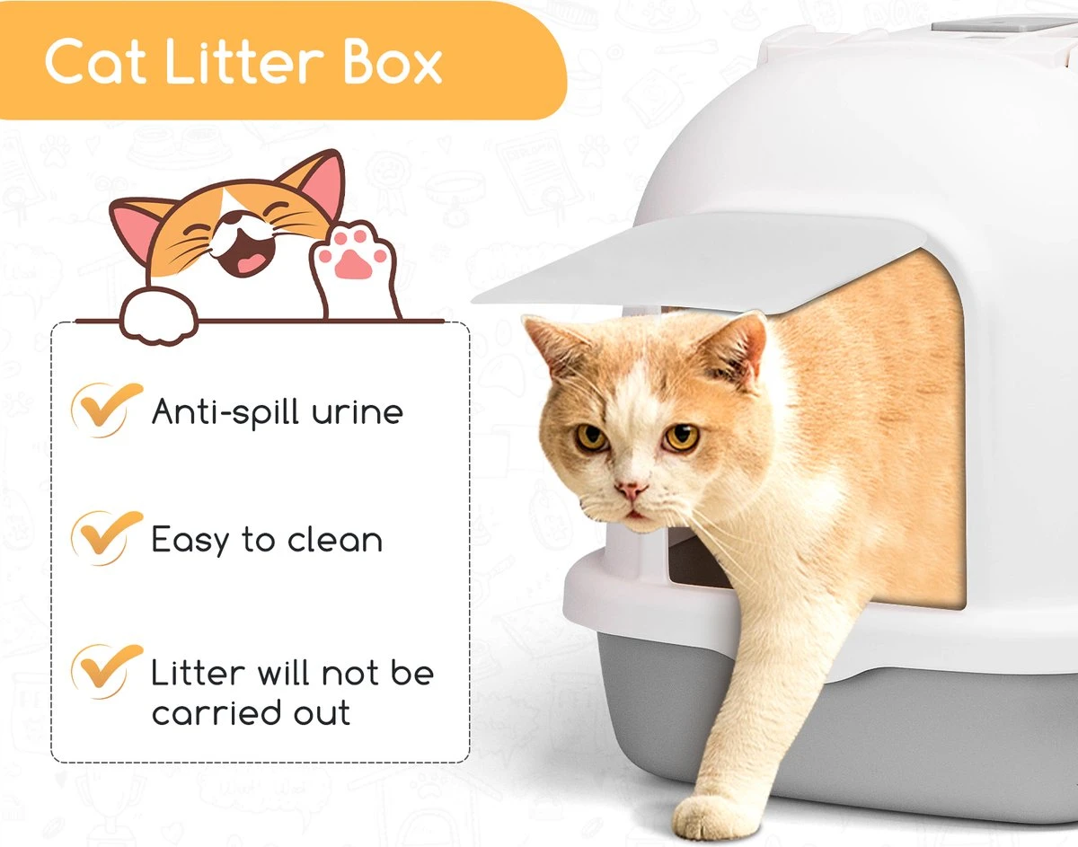 Nobleza ZSW - Kattenbak Met Kattenbakschep - 54x41x45 Cm - Grijs- L 5 Nobleza ZSW - Kattenbak Met Kattenbakschep - 54x41x45 Cm - Grijs- L - Afbeelding 3