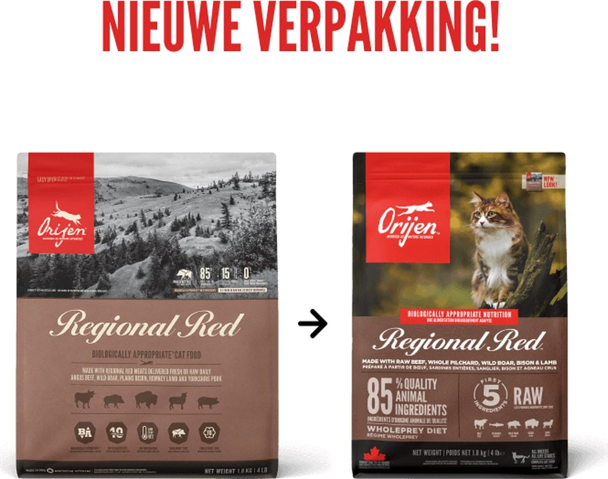 Orijen Regional Red Cat - Kattenvoer - 5.4 Kg 20 Orijen Regional Red Cat - Kattenvoer - 5.4 Kg - Afbeelding 18