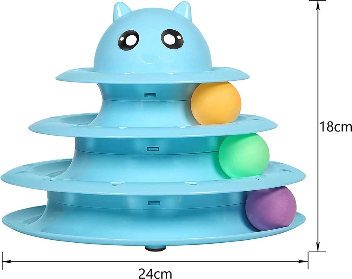 Sefaras Kattenspeeltjes - Set Bestaande Uit 14 Stuks - Kattenspeelgoed - Rond Draaiende Bal - Kattenspeeltje - Intelligente Kattenspeelgoed - Catch The Balls - Blauw 5 Sefaras Kattenspeeltjes - Set Bestaande Uit 14 Stuks - Kattenspeelgoed - Rond Draaiende Bal - Kattenspeeltje - Intelligente Kattenspeelgoed - Catch The Balls - Blauw - Afbeelding 3