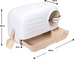 Merkloos PETLUX® XL Kattenbak Retro Design Met Lade, Schep En Opbergruimte - Grote Kattenbak - Kaki 13 Merkloos PETLUX® XL Kattenbak Retro Design Met Lade, Schep En Opbergruimte - Grote Kattenbak - Kaki -Kattenproducten 1200x951