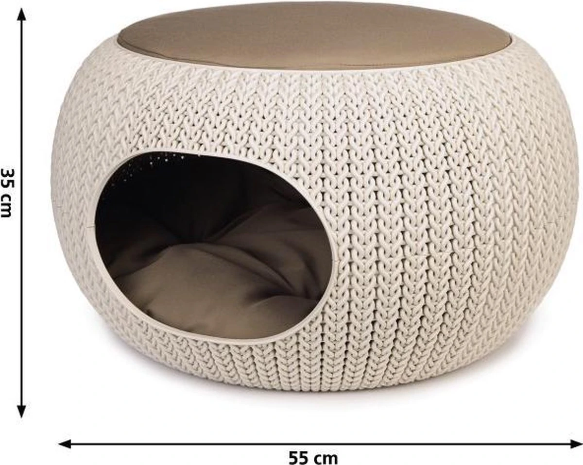 Curver Cozy Pet Home - Kattenmand - Crème - Ø 55 Cm 5 Curver Cozy Pet Home - Kattenmand - Crème - Ø 55 Cm - Afbeelding 3