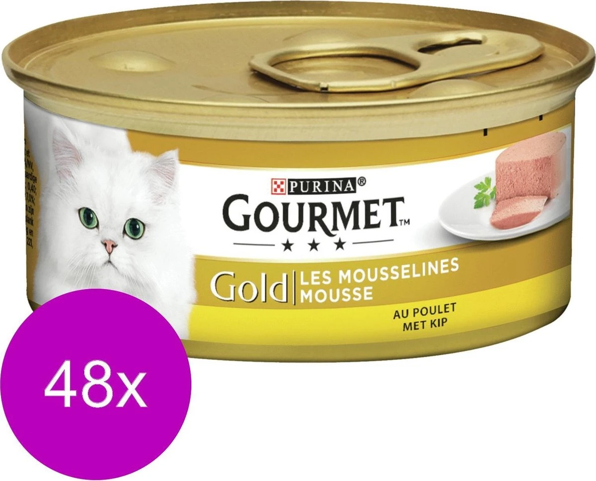 Merkloos Gourmet Gold Mousse 85 G - Kattenvoer - 48 X Kip 3 Merkloos Gourmet Gold Mousse 85 G - Kattenvoer - 48 X Kip