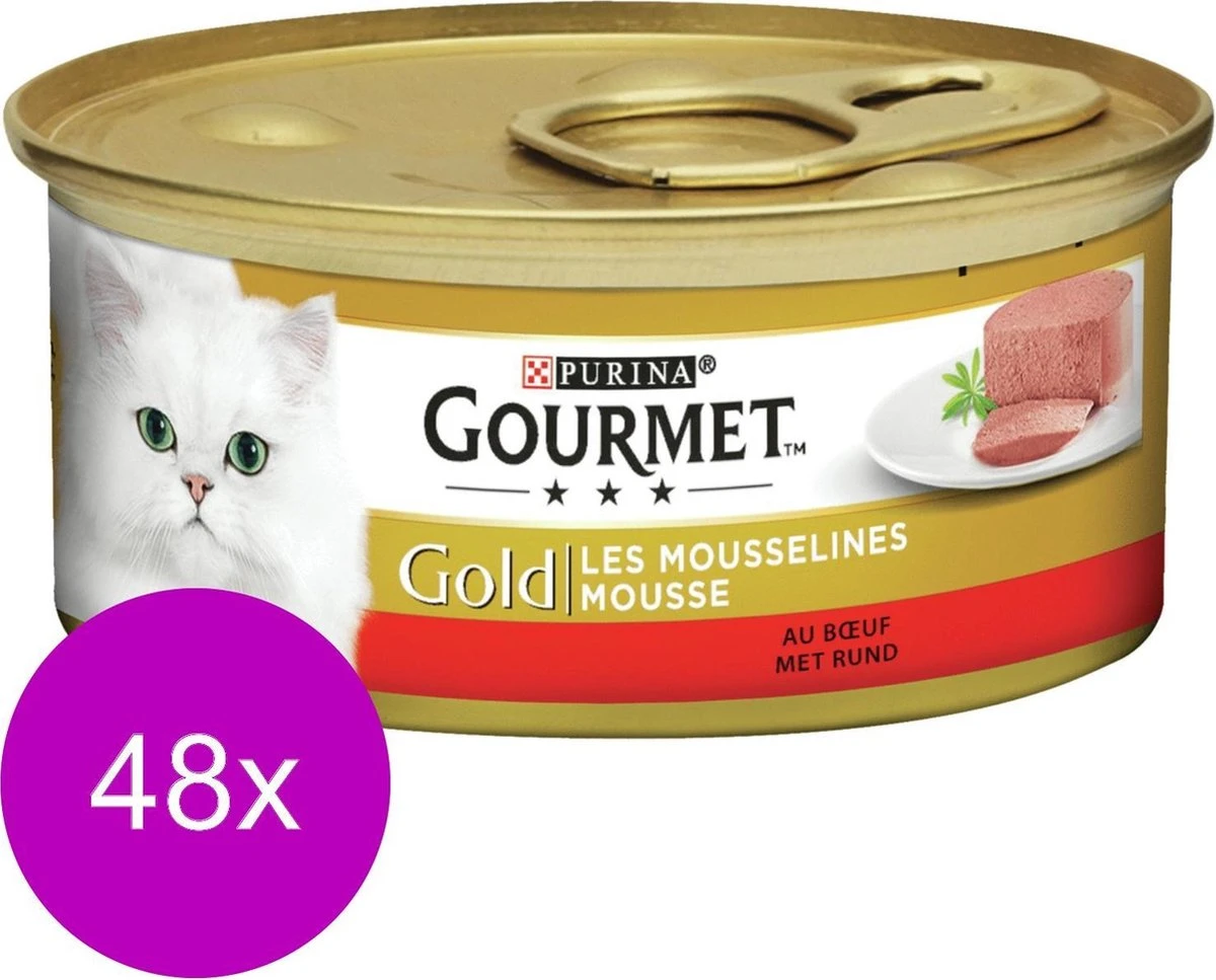 Merkloos Gourmet Gold Mousse 85 G - Kattenvoer - 48 X Rund 3 Merkloos Gourmet Gold Mousse 85 G - Kattenvoer - 48 X Rund