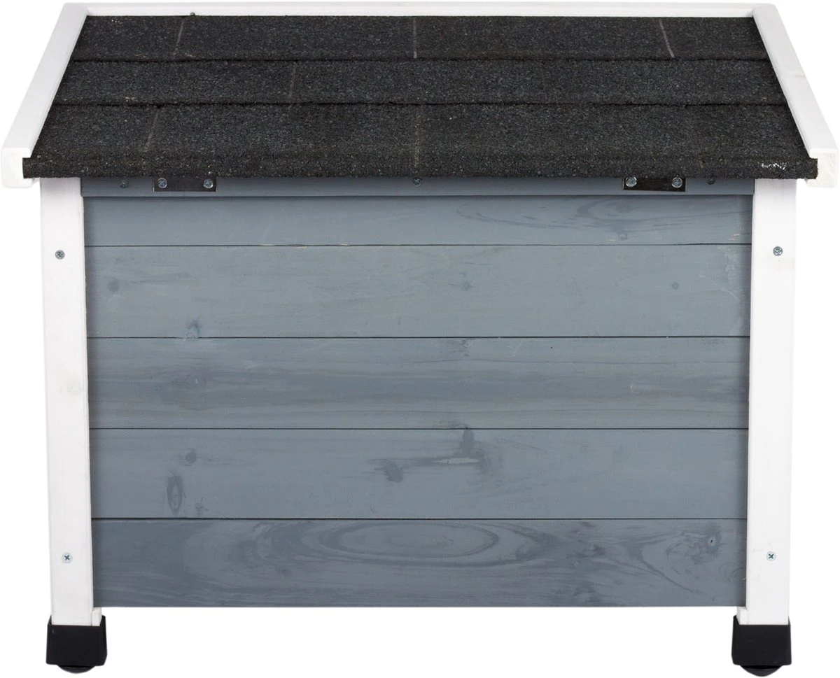 MyMax Kattenhuis - Hout - Openslaand Bitumen Dak - Kattenhuis Voor Buiten - Kattenhok - Kattenhuisje Hout - Grijs - 57*45*43CM 5 MyMax Kattenhuis - Hout - Openslaand Bitumen Dak - Kattenhuis Voor Buiten - Kattenhok - Kattenhuisje Hout - Grijs - 57*45*43CM - Afbeelding 3