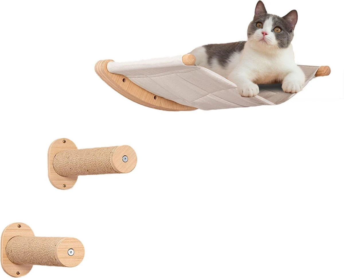 Klimmuur Kat XXL Editie - Krabpaal - Katten Klimmuur - Katten Klim Wand - Met Hangmat 4 Klimmuur Kat XXL Editie - Krabpaal - Katten Klimmuur - Katten Klim Wand - Met Hangmat - Afbeelding 2