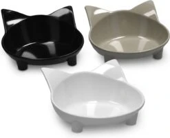 Navaris Voerbakjes Voor Katten - Set Van 3 Voer- En Waterbakken - Met Kattenkopjes Vorm - Antislip - Etensbakjes In Grijs, Wit En Zwart 13 Navaris Voerbakjes Voor Katten - Set Van 3 Voer- En Waterbakken - Met Kattenkopjes Vorm - Antislip - Etensbakjes In Grijs, Wit En Zwart -Kattenproducten 1200x977