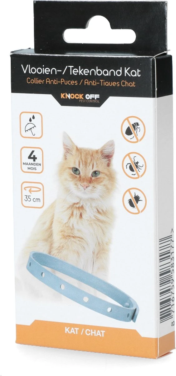 Knock Off Vlooien-tekenband – 100% Natuurlijke Vlooienbestrijding - Zonder Schadelijke Pesticiden Of Gif – Effectief Tot 4 Maanden – Nederlands- En Franstalige Handleiding – Regen- En Waterbestendig - Geschikt Voor Katten – 35 Cm 6 Knock Off Vlooien-tekenband – 100% Natuurlijke Vlooienbestrijding - Zonder Schadelijke Pesticiden Of Gif – Effectief Tot 4 Maanden – Nederlands- En Franstalige Handleiding – Regen- En Waterbestendig - Geschikt Voor Katten – 35 Cm - Afbeelding 4