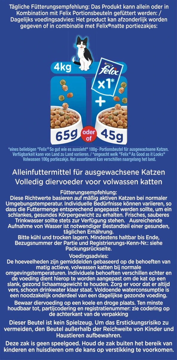 Felix Inhome Sensations - Katten Droogvoer Kip, Granen & Tuingroenten - 4kg 7 Felix Inhome Sensations - Katten Droogvoer Kip, Granen & Tuingroenten - 4kg - Afbeelding 5