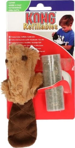 Kong Kat Catnip Bever - Speelmuis - Bruin - 3,8 X 4,5 X 4,2 -Kattenproducten 611x1200