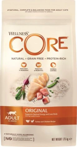 Wellness Core Grain Free Cat Original Kalkoen & Kip - Kattenvoer - 1.75 Kg 12 Wellness Core Grain Free Cat Original Kalkoen & Kip - Kattenvoer - 1.75 Kg -Kattenproducten 627x1200