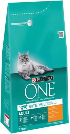 Purina One PURINA® ONE Adult Rijk Aan Kip & Volkoren Granen Brokjes 1,5 Kg