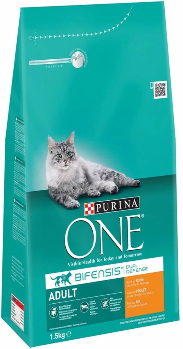 Purina One PURINA® ONE Adult Rijk Aan Kip & Volkoren Granen Brokjes 1,5 Kg 3 Purina One PURINA® ONE Adult Rijk Aan Kip & Volkoren Granen Brokjes 1,5 Kg