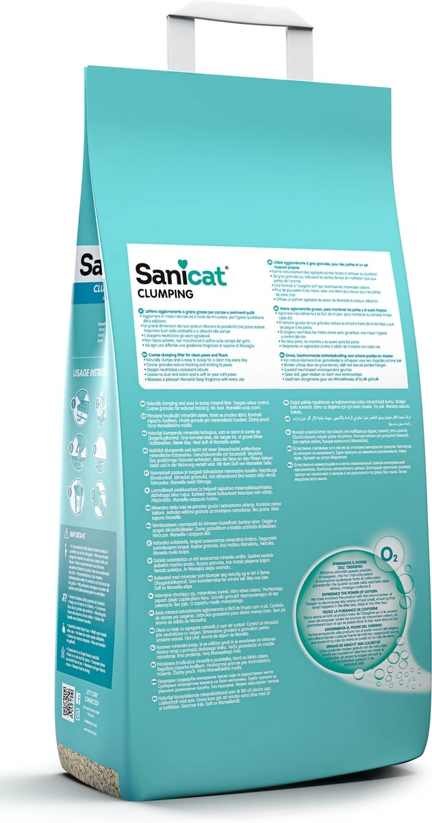 Sanicat Kattenbakvulling Marseille Soap 16 Liter 4 Sanicat Kattenbakvulling Marseille Soap 16 Liter - Afbeelding 2