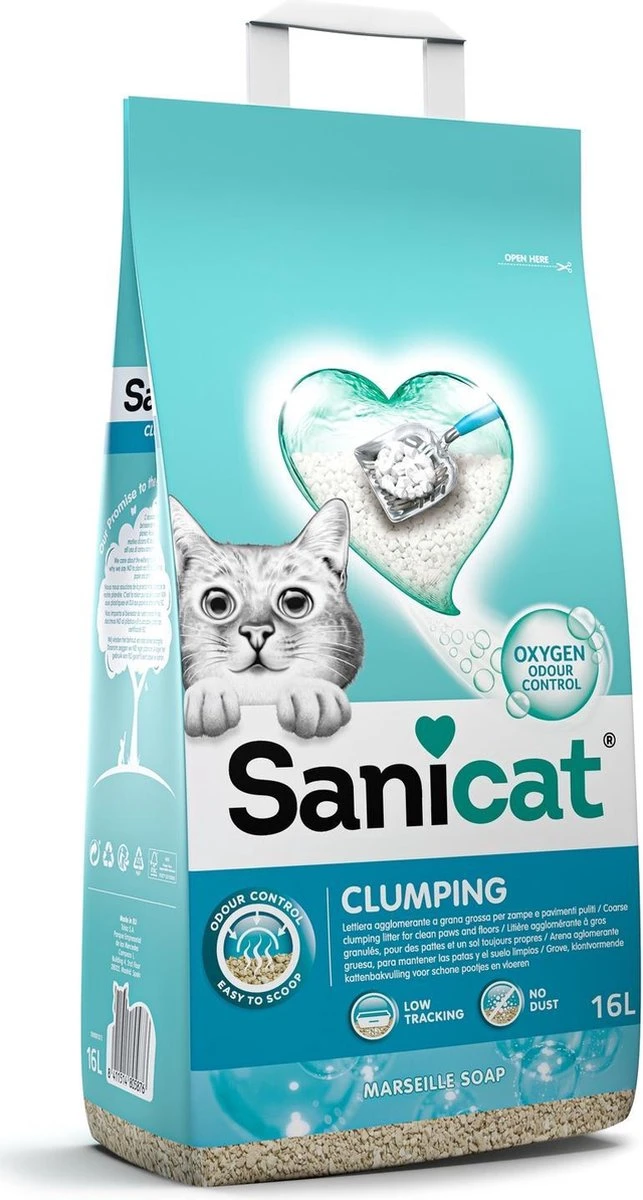 Sanicat Kattenbakvulling Marseille Soap 16 Liter 3 Sanicat Kattenbakvulling Marseille Soap 16 Liter