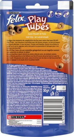 Felix PlayTubes - Kattensnacks - Kip & Lever - 8 X 50g 12 Felix PlayTubes - Kattensnacks - Kip & Lever - 8 X 50g -Kattenproducten 646x1200 3