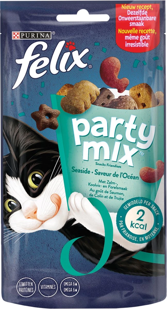 Felix Cat Snacks Party Mix - Kattensnacks Original En Seaside - 16 X 60g 11 Felix Cat Snacks Party Mix - Kattensnacks Original En Seaside - 16 X 60g - Afbeelding 9