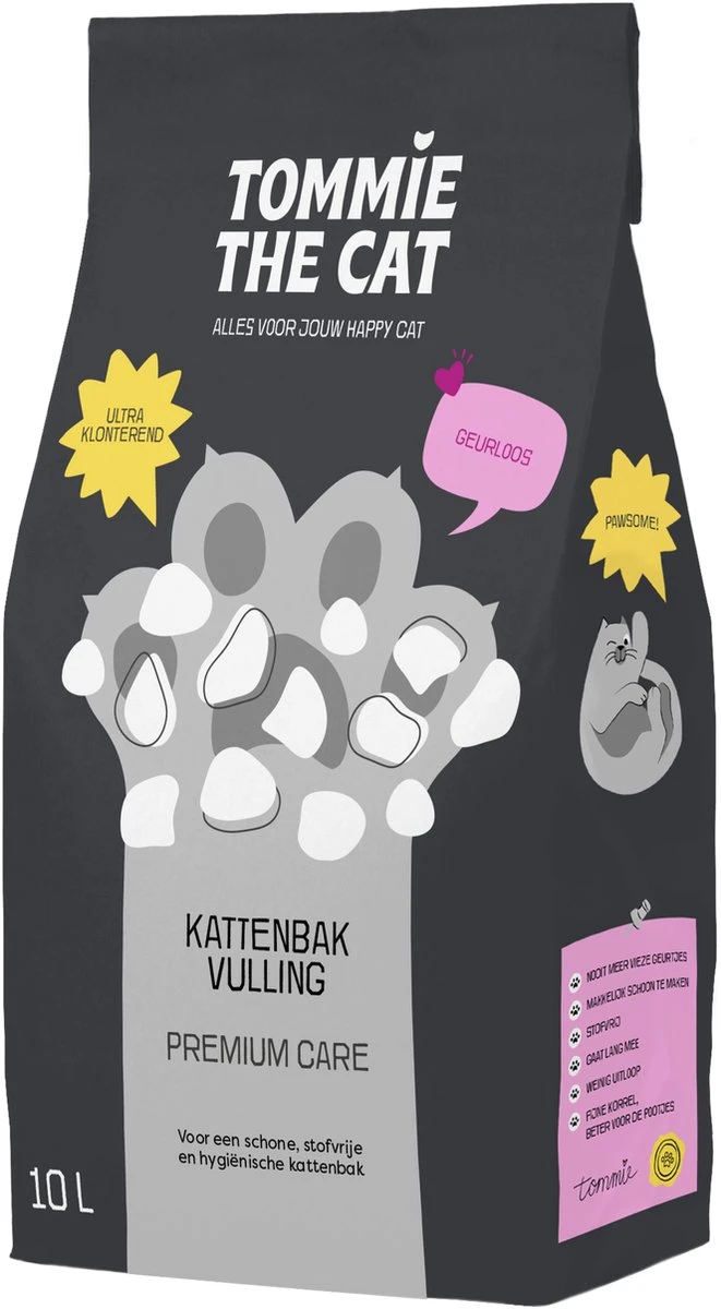 Tommie The Cat - 20L Premium Kattenbakvulling - Geurloos - Ultra Klontvormend & Stofvrij 2 Tommie The Cat - 20L Premium Kattenbakvulling - Geurloos - Ultra Klontvormend & Stofvrij