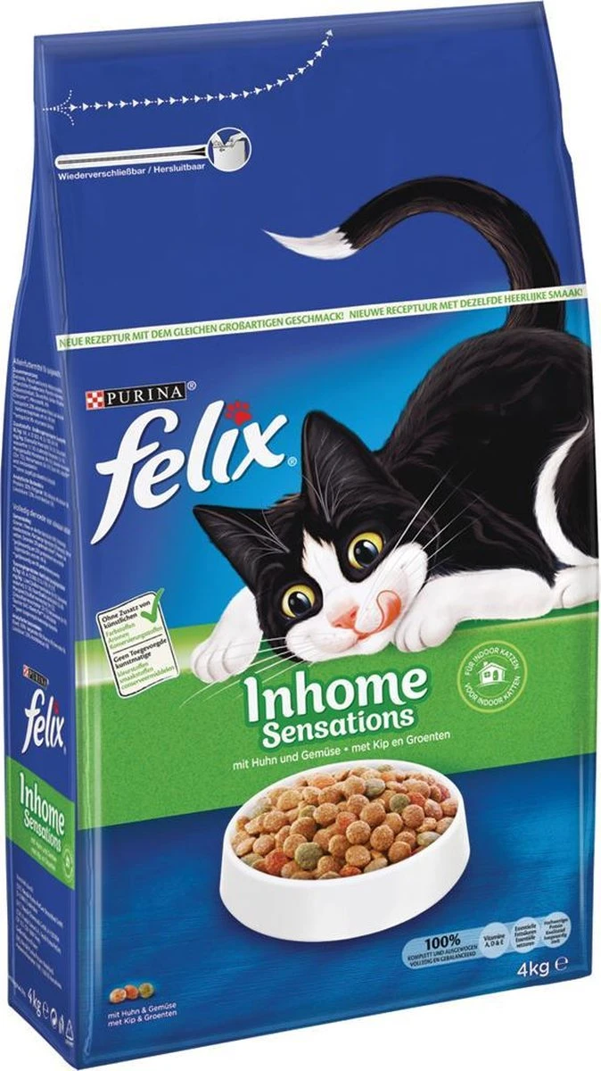 Felix Inhome Sensations - Katten Droogvoer Kip, Granen & Tuingroenten - 4kg 3 Felix Inhome Sensations - Katten Droogvoer Kip, Granen & Tuingroenten - 4kg