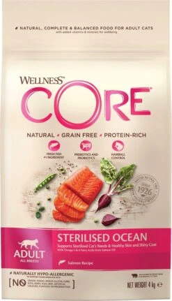 Wellness Core Kattenvoer Sterilised Zalm 4 Kg -Kattenproducten 687x1200