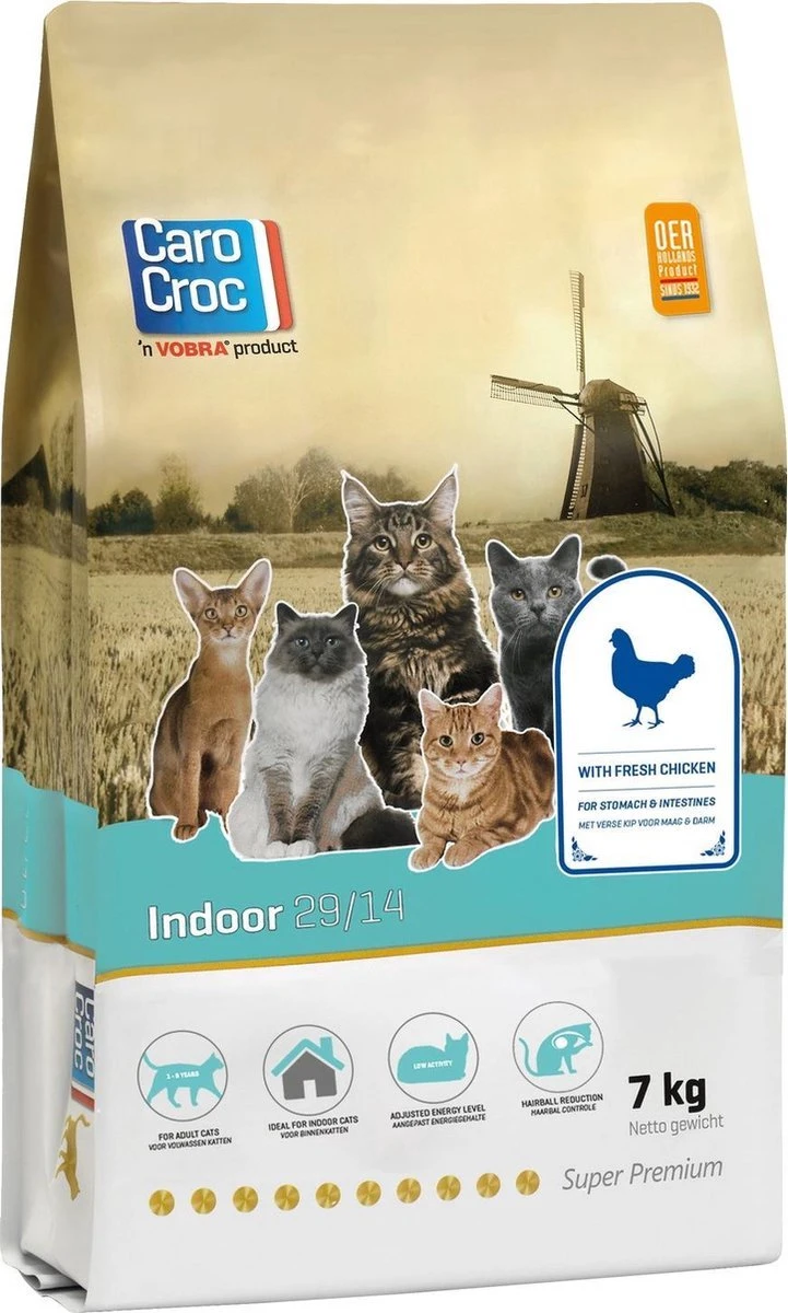 CaroCroc Indoor - Kip - 7kg Met Gratis Catessy Stick 3 CaroCroc Indoor - Kip - 7kg Met Gratis Catessy Stick