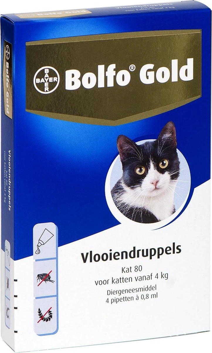 Bayer Bolfo Gold 80 Anti Vlooienmiddel - Kat - > 4 Kg - 4 Pipetten 8 Bayer Bolfo Gold 80 Anti Vlooienmiddel - Kat - > 4 Kg - 4 Pipetten - Afbeelding 6