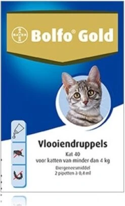 Bayer Bolfo Gold 40 Anti Vlooienmiddel - Kat - 0 Tot 4 Kg - 2 Pipetten 17 Bayer Bolfo Gold 40 Anti Vlooienmiddel - Kat - 0 Tot 4 Kg - 2 Pipetten -Kattenproducten 727x1200 2