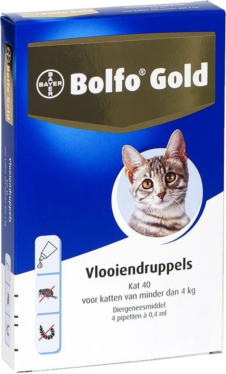 Bayer Bolfo Gold 40 Anti Vlooienmiddel - Kat - 0 Tot 4 Kg - 4 Pipetten 16 Bayer Bolfo Gold 40 Anti Vlooienmiddel - Kat - 0 Tot 4 Kg - 4 Pipetten - Afbeelding 14