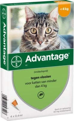 Bayer Advantage 40 Tegen Vlooien - <4kg - 4 X 0,4 Ml - Adult 23 Bayer Advantage 40 Tegen Vlooien - <4kg - 4 X 0,4 Ml - Adult -Kattenproducten 735x1200 2