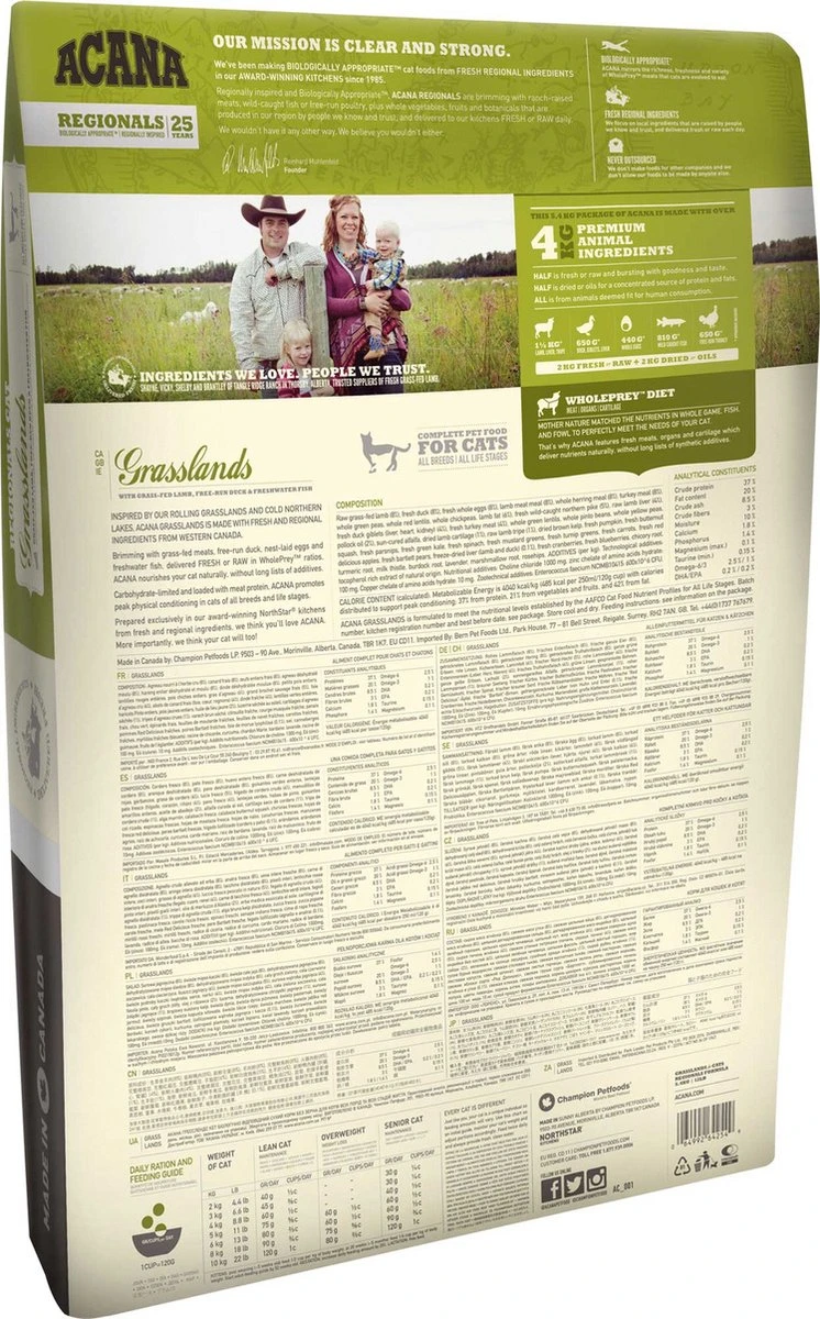 Acana Cat Grasslands 4,5 Kg - Kat 4 Acana Cat Grasslands 4,5 Kg - Kat - Afbeelding 2