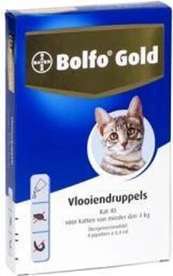 Bayer Bolfo Gold 40 Anti Vlooienmiddel - Kat - 0 Tot 4 Kg - 4 Pipetten 31 Bayer Bolfo Gold 40 Anti Vlooienmiddel - Kat - 0 Tot 4 Kg - 4 Pipetten -Kattenproducten 751x1200