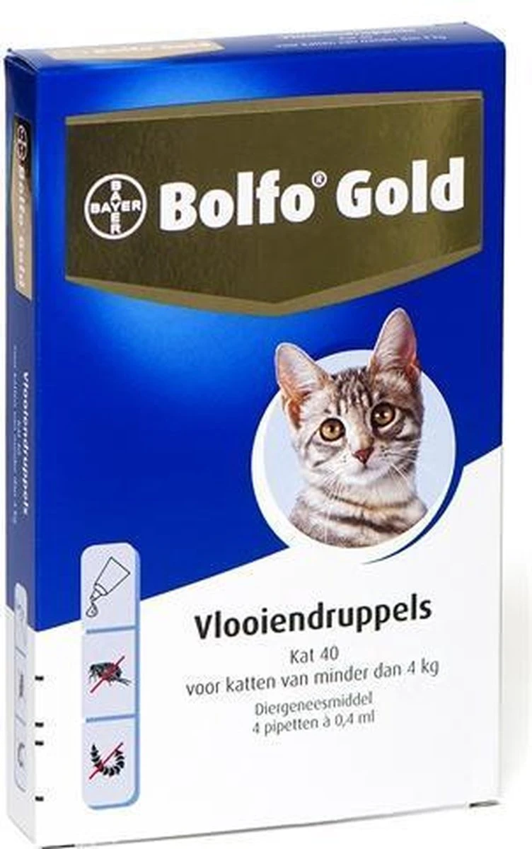 Bayer Bolfo Gold 40 Anti Vlooienmiddel - Kat - 0 Tot 4 Kg - 2 Pipetten 6 Bayer Bolfo Gold 40 Anti Vlooienmiddel - Kat - 0 Tot 4 Kg - 2 Pipetten - Afbeelding 4