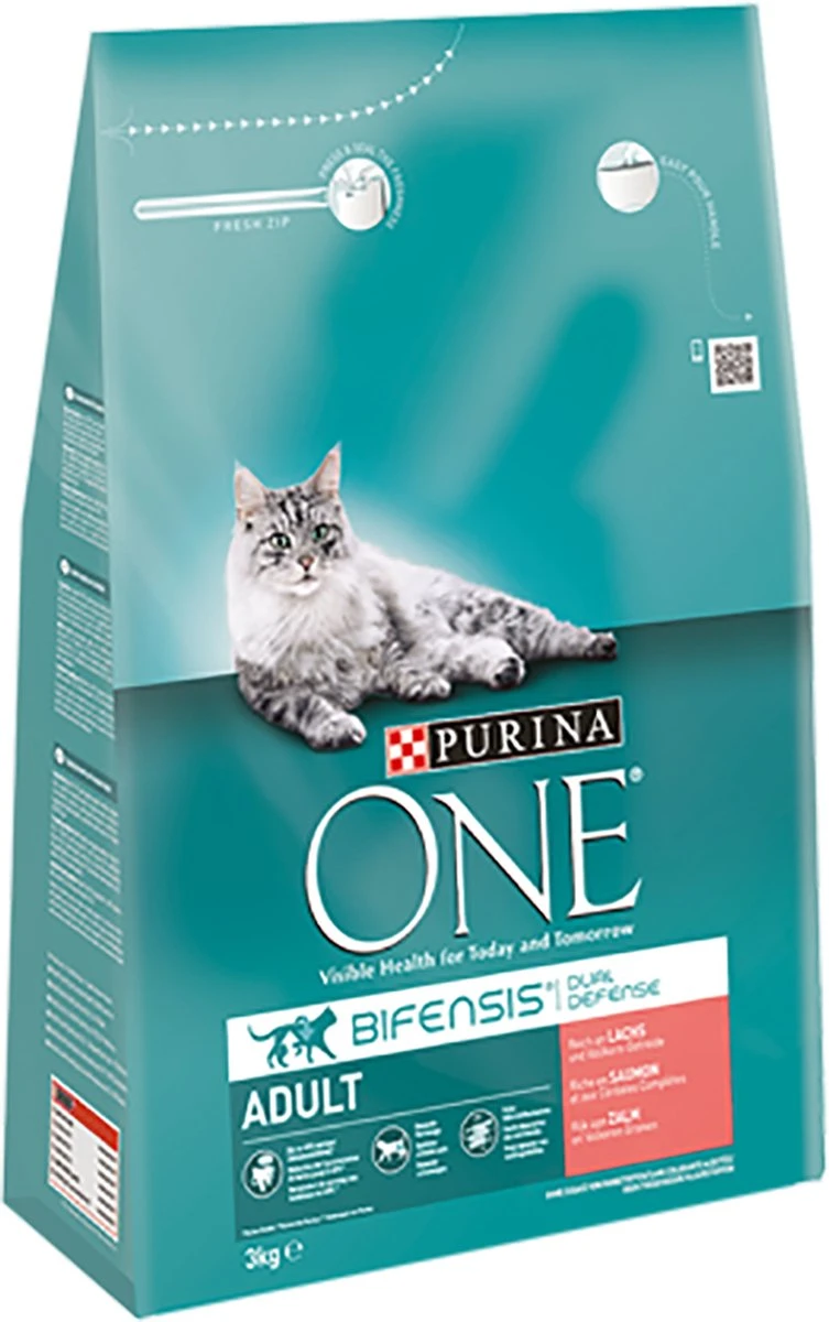 Purina ONE Adult - Kattenvoer Zalm & Volkoren Granen - 3kg 7 Purina ONE Adult - Kattenvoer Zalm & Volkoren Granen - 3kg - Afbeelding 5