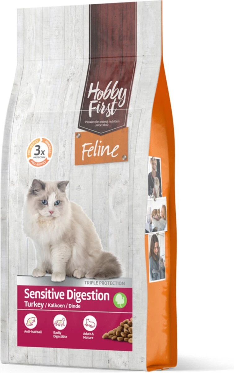 Hobby First Feline Kattenvoer Sensitive Digestion 1,5 Kg - Kat 3 Hobby First Feline Kattenvoer Sensitive Digestion 1,5 Kg - Kat