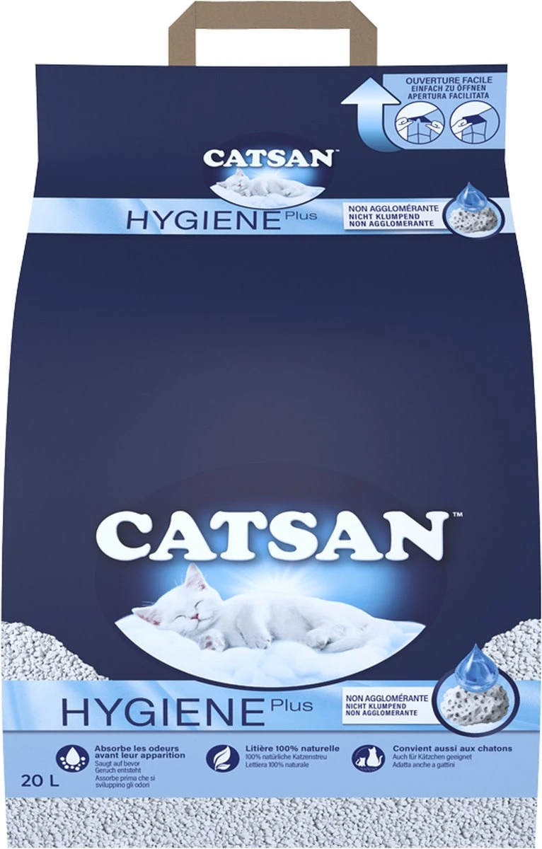 Catsan Hygiene Plus - Kattenbakvulling Geurabsorberend - 20 L 4 Catsan Hygiene Plus - Kattenbakvulling Geurabsorberend - 20 L - Afbeelding 2