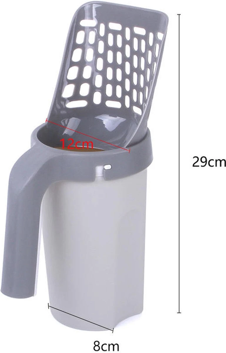 YELÉ LIVING – Kattenbakschep – Haarverwijderaar - Cat Litter Scoop – Kattenbakschep Met Container – Katten – Kattenbak – Grijs/wit – Kattenbak Schep – Grind – Kattengrind – Kattenbak Grind – Poep Zakjes – Afvalcontainer - All-in-1 Kattenbakschep 8 YELÉ LIVING – Kattenbakschep – Haarverwijderaar - Cat Litter Scoop – Kattenbakschep Met Container – Katten – Kattenbak – Grijs/wit – Kattenbak Schep – Grind – Kattengrind – Kattenbak Grind – Poep Zakjes – Afvalcontainer - All-in-1 Kattenbakschep - Afbeelding 7