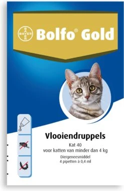 Bayer Bolfo Gold 40 Anti Vlooienmiddel - Kat - 0 Tot 4 Kg - 4 Pipetten 27 Bayer Bolfo Gold 40 Anti Vlooienmiddel - Kat - 0 Tot 4 Kg - 4 Pipetten -Kattenproducten 780x1200 2