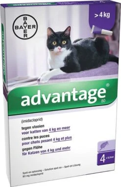 Bayer Anti Vlooienmiddel Advantage 80 > 4 Kg - 4 X 0,8 Ml 35 Bayer Anti Vlooienmiddel Advantage 80 > 4 Kg - 4 X 0,8 Ml -Kattenproducten 783x1200 4