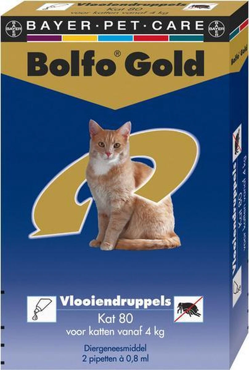 Bayer Bolfo Gold 80 Anti Vlooienmiddel - Kat - > 4 Kg - 4 Pipetten 10 Bayer Bolfo Gold 80 Anti Vlooienmiddel - Kat - > 4 Kg - 4 Pipetten - Afbeelding 8